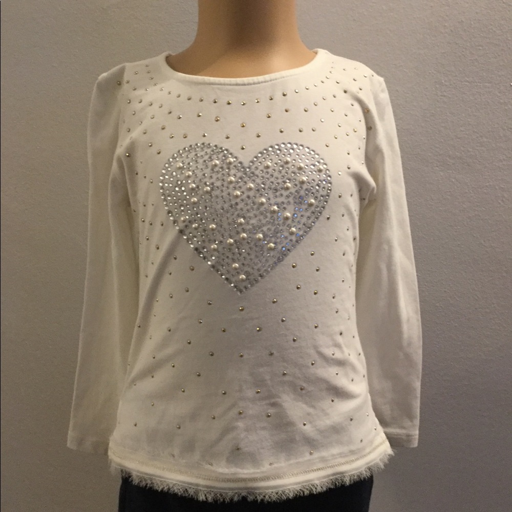 Artigli Todller Girl Long Sleeve Top With Heart.
